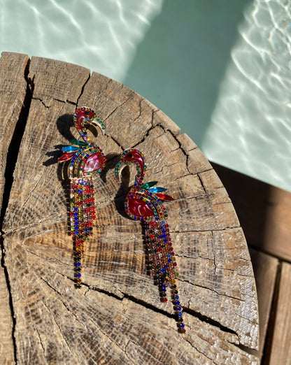 Exotic Chic Colourful Flamingo Earrings