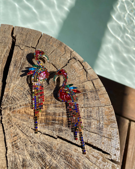 Exotic Chic Colourful Flamingo Earrings