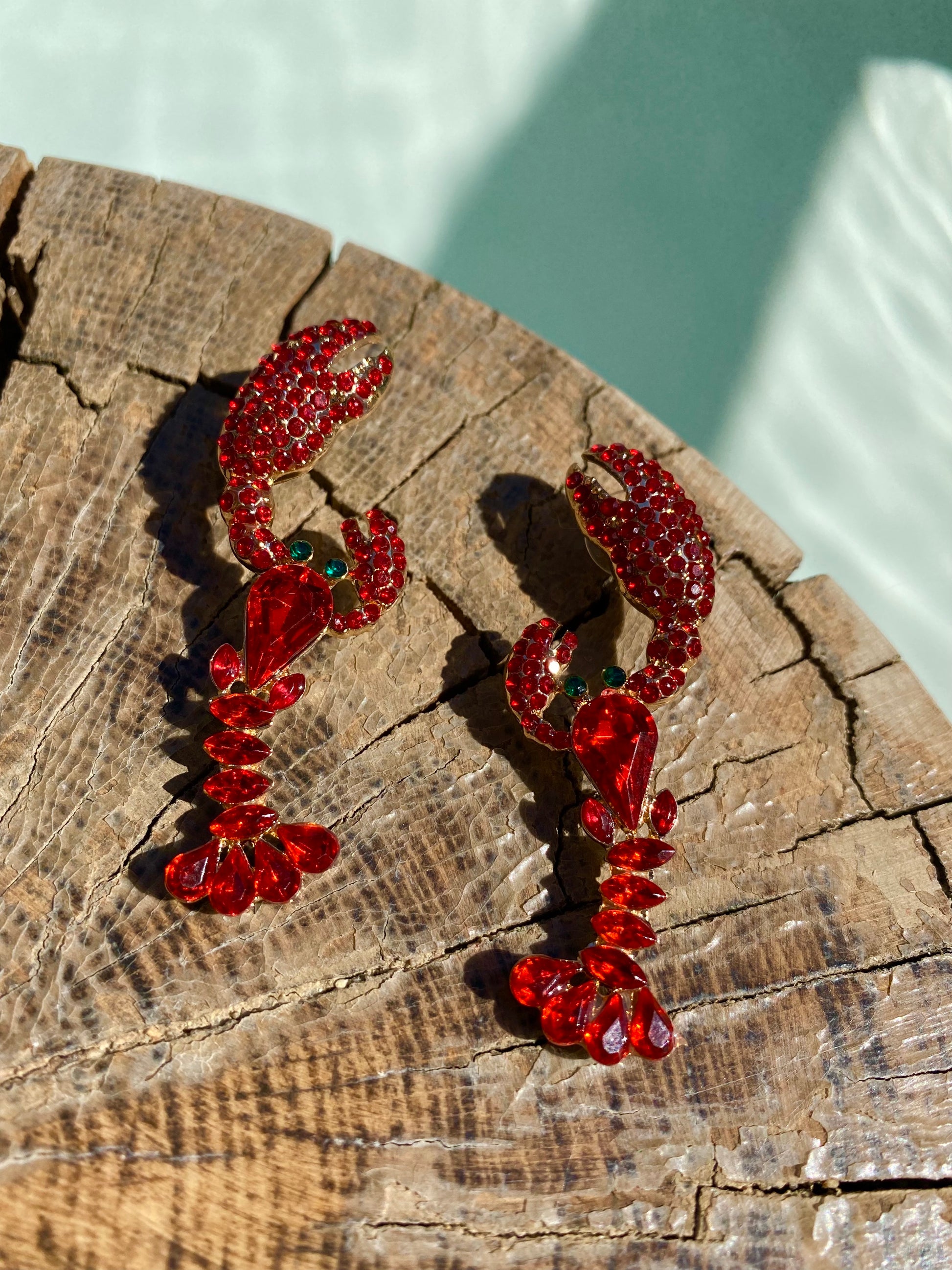 Exotic Classy Chic Red Lobster Earrings