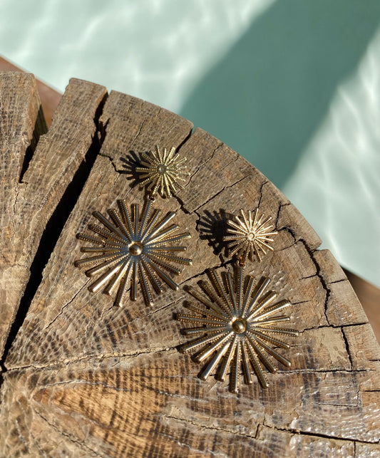 Exotic Chic Glam Golden Sun Earrings