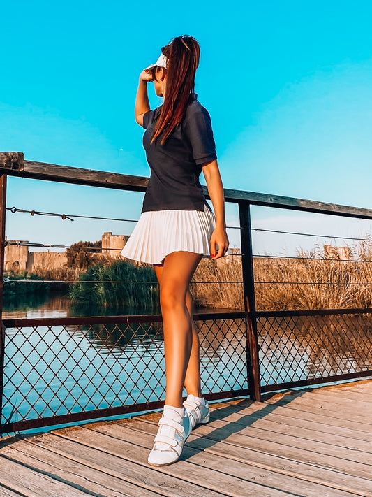 Mia - Tennis/Golf Pleated White Skirt